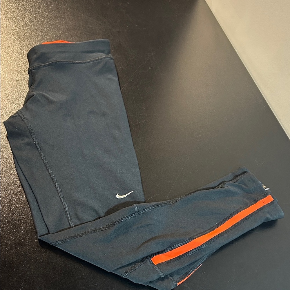 Nike Women's Black‎ Leggings with Orange Accents